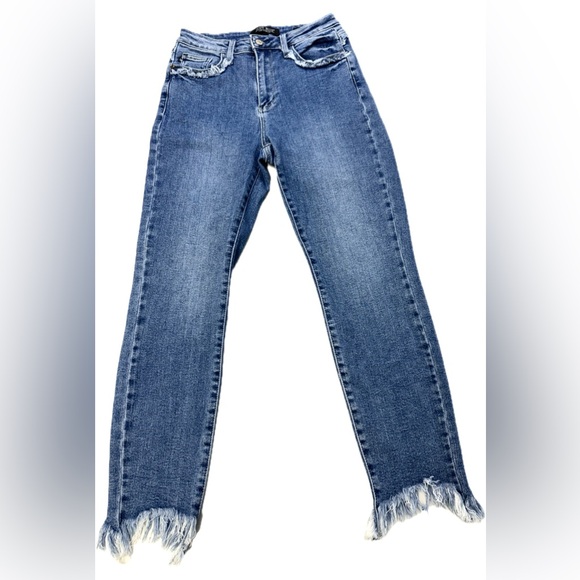 Judy Blue Denim - Judy Blue Slim Fit High Rise Frayed Jeans Size 5/27